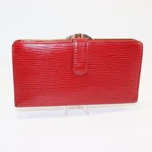Louis‎ Vuitton Epi Leather Red Long Wallet with Kiss Lock Coin Purse - M19919